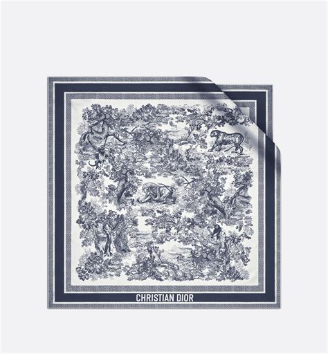 christian dior toile de jouy scarf|CHRISTIAN DIOR Silk Toile De Jouy Sauvage Square Scarf.